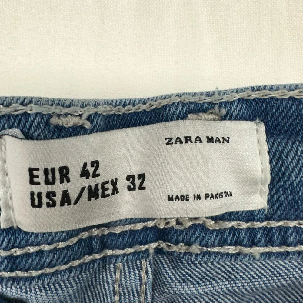Zara Man Denim Collection Size 32 Blue Biker‎ Moto Skinny Jeans New With Tags